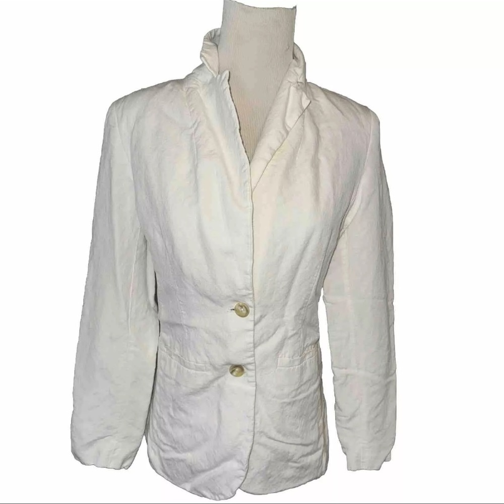 A New Day White Linen Blazer 2 Jacket